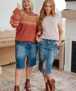 Always Be There Cargo Denim Skirt - Fashion Are Us 