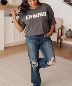 Always Enough Graphic Tee in Charcoal - Fashion Are Us, LLC