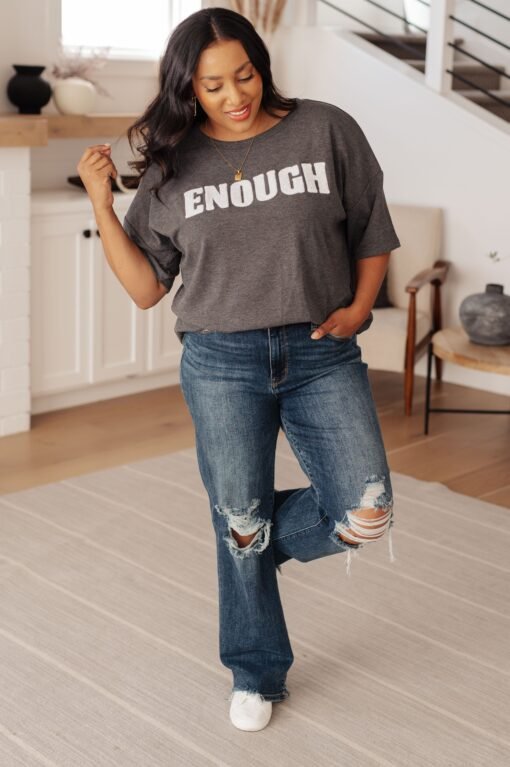 Always Enough Graphic Tee in Charcoal - Fashion Are Us, LLC