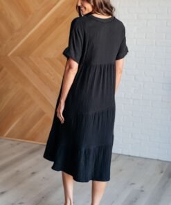 Always Learning Dolman Sleeve Dress in Black - Fashion Are Us, LLC