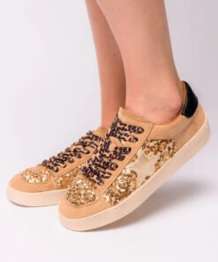 Another Round Sneakers in Gold Sequins Ave Shops