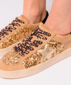 Another Round Sneakers in Gold Sequins Ave Shops