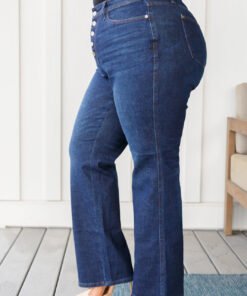 Arlo High Rise Button-Fly Straight Jeans - Fashion Are Us, LLC
